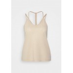 Kobiety T SHIRT TOP | Casall TEXTURE STRAP TANK DETAILED BACK - Top - light sand/piaskowy - CQ26502