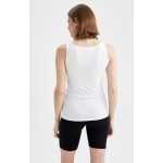 Kobiety T SHIRT TOP | DeFacto REGULAR FIT - 2PACK - Top - white/mleczny - PE77222