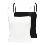 Kobiety T SHIRT TOP | Gina Tricot SCARLETT SINGLET 2 PACK - Top - black/white/czarny - WL97807