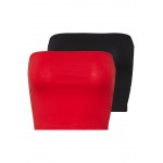 Kobiety T SHIRT TOP | Glamorous BANDEAU CROP TUBE 2 PACK - Top - black/red/czarny - FJ80329
