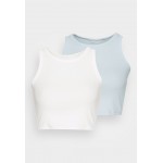 Kobiety T SHIRT TOP | JJXX FALLON TANK 2 PACK - Top - baby blue/bright white/niebieski - IF19385