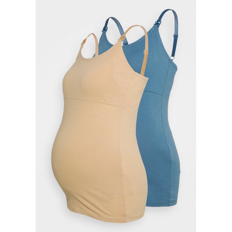 Kobiety T SHIRT TOP | MAMALICIOUS MLKERRIE STRAP 2 PACK - Top - copen blue/niebieski - KP50234