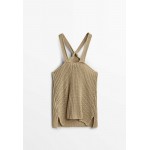 Kobiety T SHIRT TOP | Massimo Dutti WITH KNOT DETAIL - LIMITED EDITION - Top - beige/beżowy - AX31723