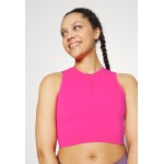 Kobiety T SHIRT TOP | Nike Performance CROP TANK - Top - active pink/white/różowy - HS06861