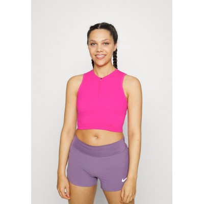 Kobiety T_SHIRT_TOP | Nike Performance CROP TANK - Top - active pink/white/różowy - HS06861