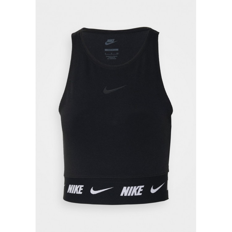 Kobiety T SHIRT TOP | Nike Sportswear CROP TAPE TOP - Top - black/czarny - KD32153