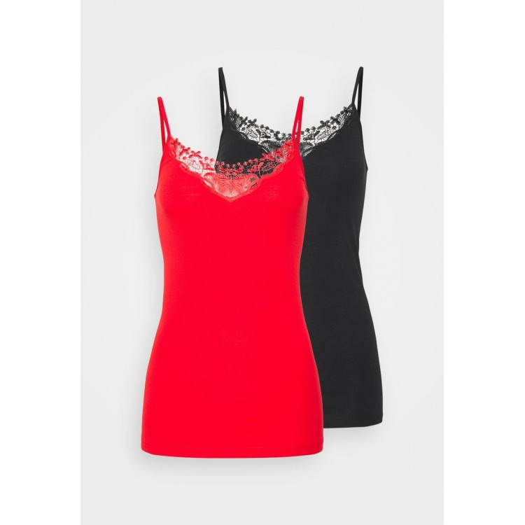 Kobiety T SHIRT TOP | ONLY 2er Pack - Top - black/high risk red/czarny - SH21894