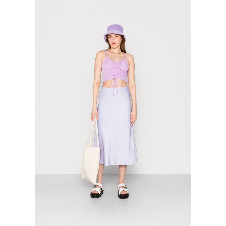 Kobiety T SHIRT TOP | Pieces PCVITO STRAP CROP 2 PACK - Top - sheer lilac/black/liliowy - ZW04718