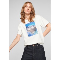 Kobiety T_SHIRT_TOP | s.Oliver Top - offwhite placed print/mleczny - SK51330