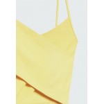 Kobiety T SHIRT TOP | Stradivarius IN WICKELOPTIK - Top - yellow/żółty - KR16102