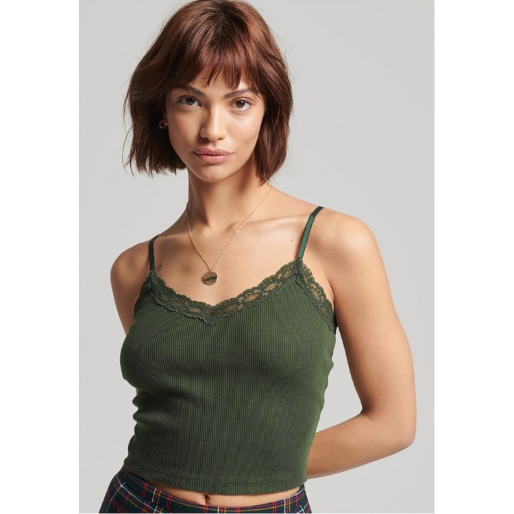 Kobiety T SHIRT TOP | Superdry VINTAGE MINI - Top - army green/zielony - MA98427