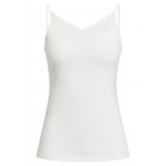 Kobiety T SHIRT TOP | WE Fashion SINGLET MET KANT - Top - white/biały - LR86609