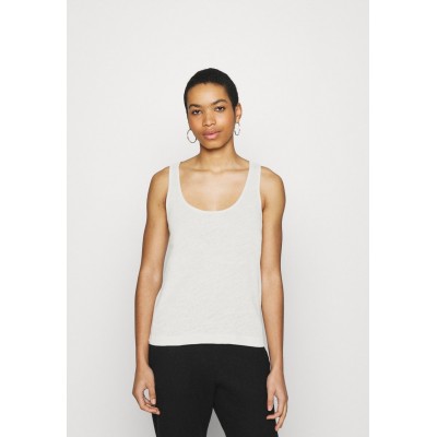 Kobiety T_SHIRT_TOP | Zign TOP-LINEN BLEND - Top - off-white/mleczny - FB28000