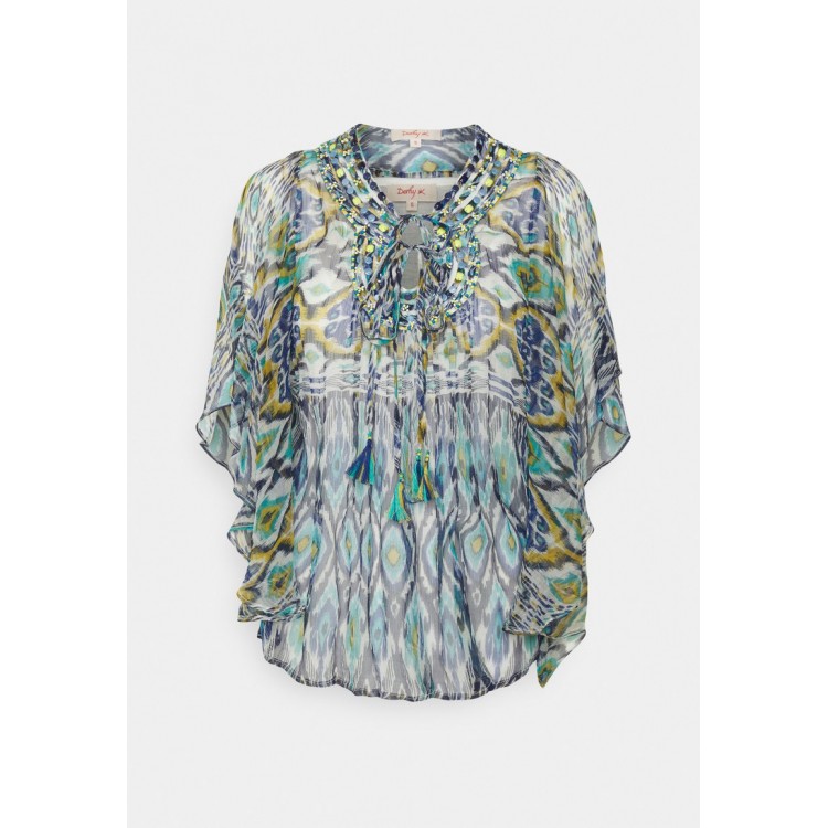 Kobiety SHIRT | Derhy DARWIN BLOUSE - T-shirt z nadrukiem - bleu/petrole/wielokolorowy - VP70636