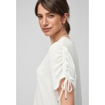 Kobiety SHIRT | QS by s.Oliver MET KORTE MOUWEN EN KOORD - T-shirt z nadrukiem - cream/mleczny - HV56764