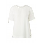 Kobiety SHIRT | QS by s.Oliver MET KORTE MOUWEN EN KOORD - T-shirt z nadrukiem - cream/mleczny - HV56764