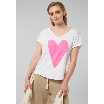 Kobiety T_SHIRT_TOP | 10DAYS SHORTSLEEVE  HEART - T-shirt z nadrukiem - white/biały - QX99119