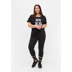 Kobiety T SHIRT TOP | Active by Zizzi MIT PRINT - T-shirt z nadrukiem - black/czarny - XM20385