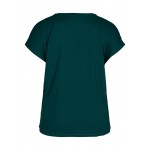 Kobiety T SHIRT TOP | Active by Zizzi T-shirt basic - green/zielony - AY05868
