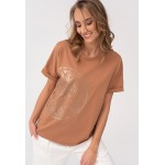 Kobiety T SHIRT TOP | Anataka SARAY - T-shirt z nadrukiem - camel/wielbłądzi - IY38699