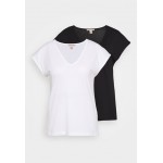 Kobiety T SHIRT TOP | Anna Field 2 PACK - T-shirt basic - black/white/czarny - US19534