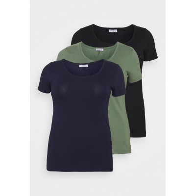 Kobiety T_SHIRT_TOP | Anna Field Curvy 3er PACK  - T-shirt basic - blue/green/black/niebieski - GI82793
