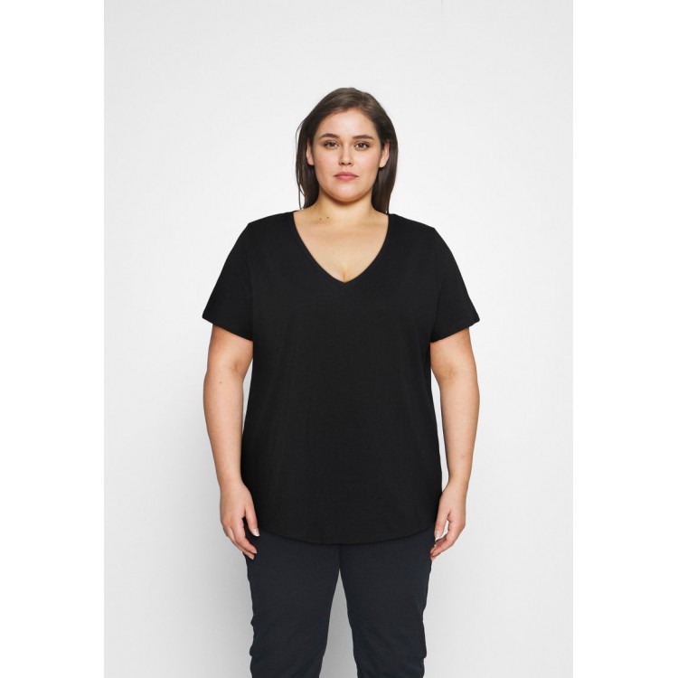 Kobiety T SHIRT TOP | Anna Field Curvy T-shirt basic - black/czarny - MU05047