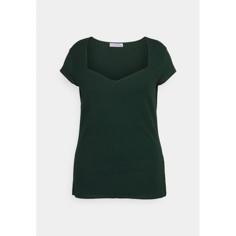 Kobiety T SHIRT TOP | Anna Field Curvy T-shirt basic - dark green/ciemnozielony - WK21959
