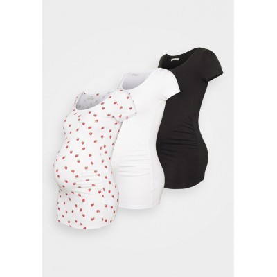 Kobiety T_SHIRT_TOP | Anna Field MAMA 3 PACK  - T-shirt z nadrukiem - white/black/biały - FE35800