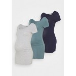Kobiety T SHIRT TOP | Anna Field MAMA 3er PACK - T-shirt basic - light grey/blue/dark blue/jasnoszary - CT51223