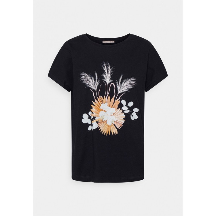 Kobiety T SHIRT TOP | Anna Field T-shirt z nadrukiem - black/czarny - TB54571
