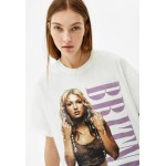 Kobiety T SHIRT TOP | Bershka BRITNEY SPEARS - T-shirt z nadrukiem - stone/szary - FC50875