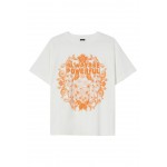 Kobiety T SHIRT TOP | Bershka SHORT SLEEVE - T-shirt z nadrukiem - white/biały - DH65990