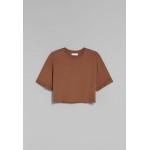 Kobiety T SHIRT TOP | Bershka T-shirt basic - brown/brązowy - WY67423
