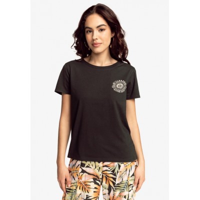 Kobiety T_SHIRT_TOP | Billabong MANCHES COURTES - T-shirt z nadrukiem - off black/czarny - OR55578
