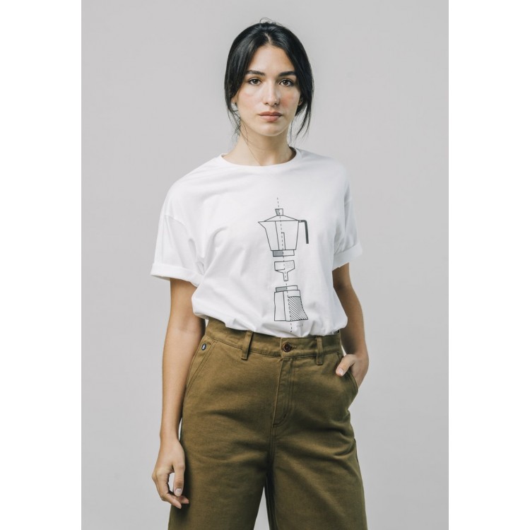 Kobiety T SHIRT TOP | Brava Fabrics T-shirt z nadrukiem - white/biały - YP05001