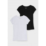 Kobiety T SHIRT TOP | C&A 2PACK - T-shirt basic - black/czarny - NX12207