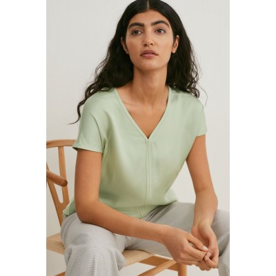 Kobiety T_SHIRT_TOP | C&A Premium T-shirt z nadrukiem - light green/jasnozielony - HQ65146