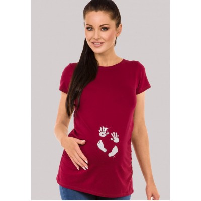 Kobiety T_SHIRT_TOP | Chelsea Clark MATERNITY  - T-shirt z nadrukiem - bordowy/ciemnoczerwony - ZS76978