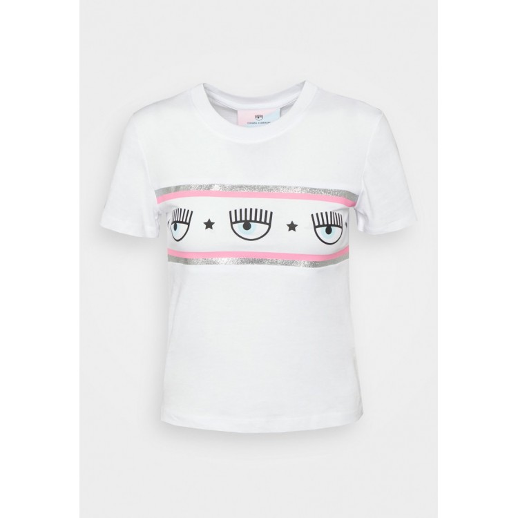 Kobiety T SHIRT TOP | CHIARA FERRAGNI MAXILOGOMANIA - T-shirt z nadrukiem - white/biały - WK87569