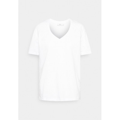 Kobiety T_SHIRT_TOP | CLOSED V NECK - T-shirt basic - white/biały - DM81317