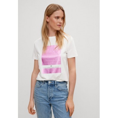 Kobiety T_SHIRT_TOP | comma casual identity T-shirt z nadrukiem - placed print foil/biały - HN66637