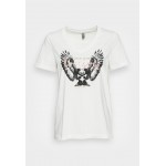 Kobiety T SHIRT TOP | Culture ELMY V-NECK - T-shirt z nadrukiem - spring gardenia/biały - TI67560