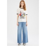 Kobiety T SHIRT TOP | DeFacto BT21 REGULAR FIT - T-shirt z nadrukiem - white/mleczny - VZ96586