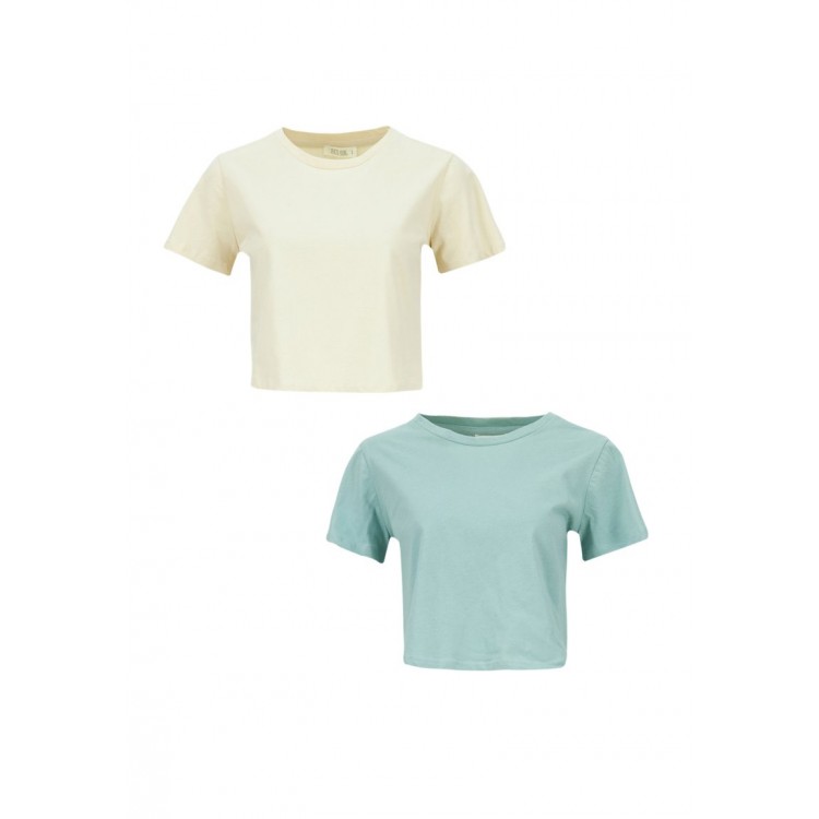 Kobiety T SHIRT TOP | DeFacto REGULAR FIT - T-shirt basic - beige/beżowy - QQ36589