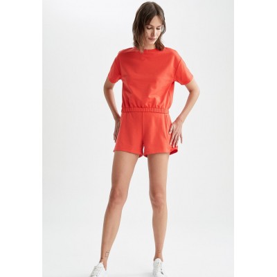 Kobiety T_SHIRT_TOP | DeFacto REGULAR FIT - T-shirt basic - red/pomarańczowy - CJ64791