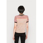 Kobiety T SHIRT TOP | Desigual ACRA - T-shirt basic - burgundy/wielokolorowy - DO23265