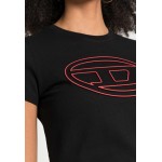 Kobiety T SHIRT TOP | Diesel BIGOVAL - T-shirt z nadrukiem - black/czarny - EL04217