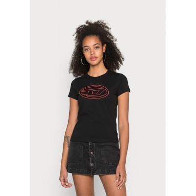 Kobiety T_SHIRT_TOP | Diesel BIGOVAL - T-shirt z nadrukiem - black/czarny - EL04217