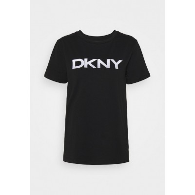Kobiety T_SHIRT_TOP | DKNY FOUNDATION LOGO TEE - T-shirt z nadrukiem - black/czarny - VA26269